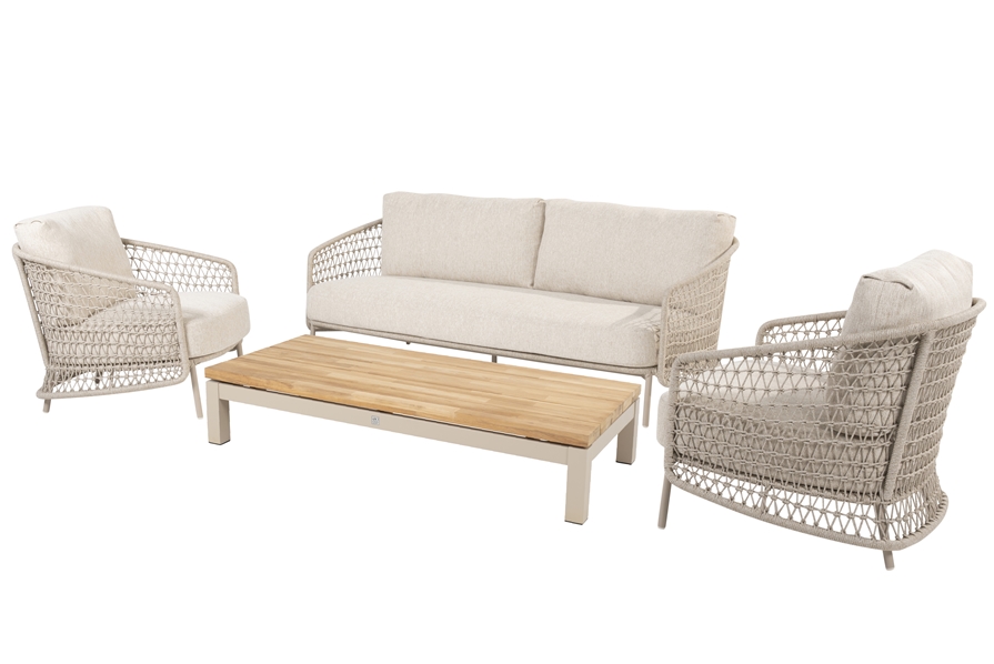 4 Seasons Puccini Living Set W/cushions - Latte